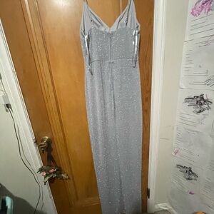 Elegant Silver Evening Gown